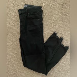 Abercrombie & Fitch black raw hem skinny jeans 28/6 Tall